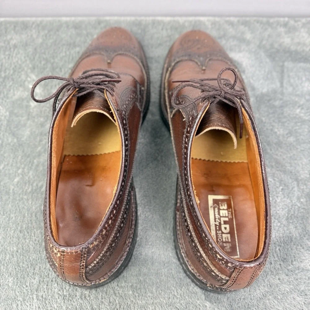 Vintage Florsheim Imperial Wingtip Oxford Shoes Brown Leather Men Size 9.5 B‎